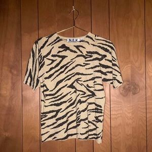 Vintage N.E.K. by Beth Bowley animal print shirt with shimmer
